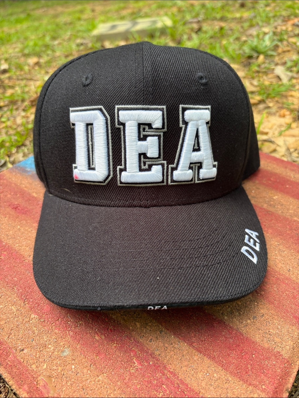 Rapid Dominance DEA Black 3D Embroidered Tactical VelcroBack Baseball Hat